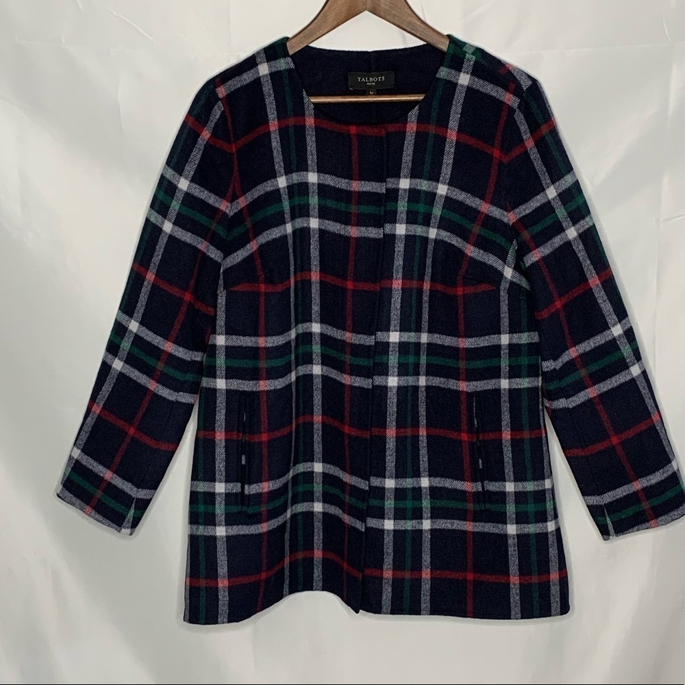 Talbots Double Face Plaid Topper - Picture 4 of 15